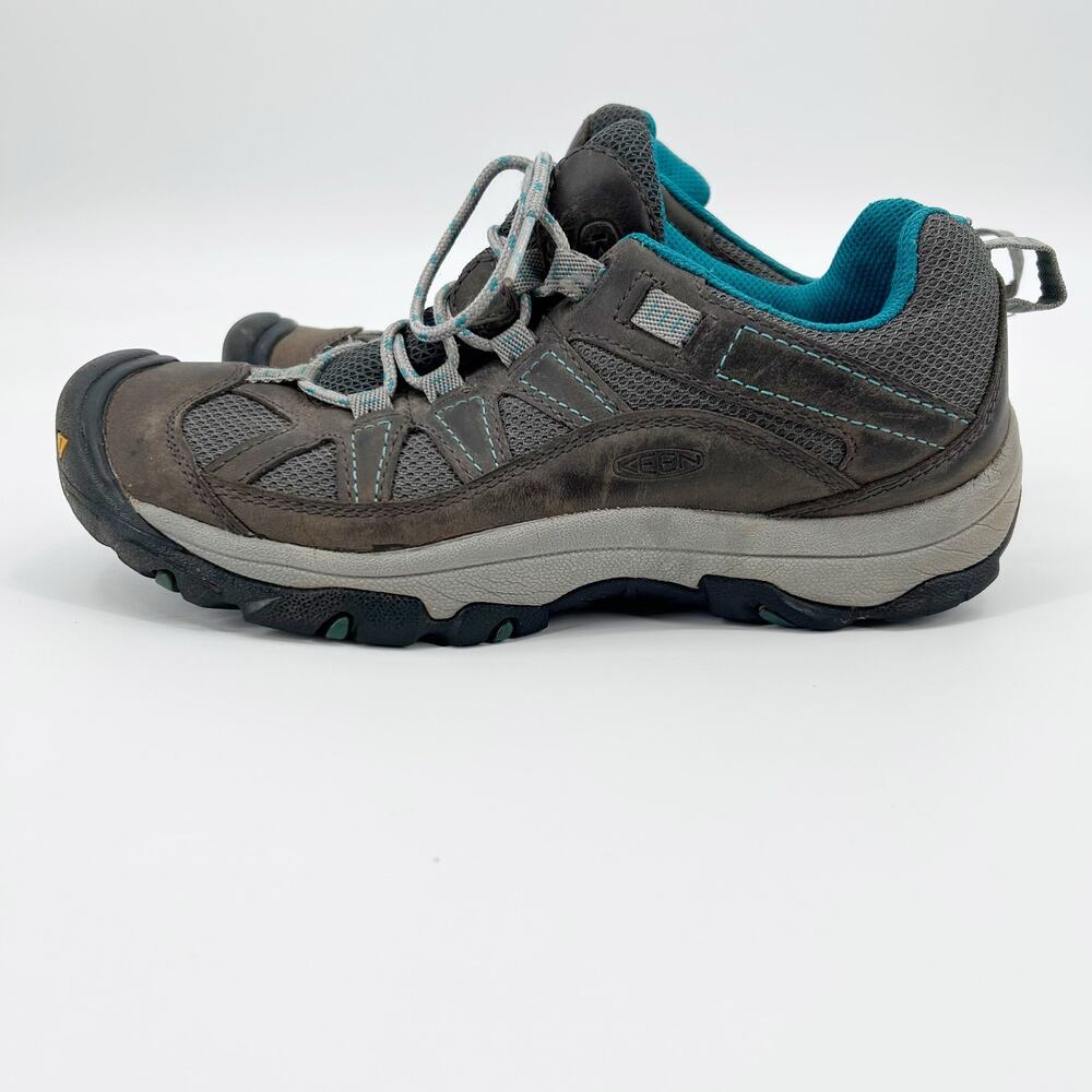 KEEN Palisades Hiking Trail Shoes 8 Brown Teal Lace Up Outdoor Walking Sneakers - Picture 6 of 11
